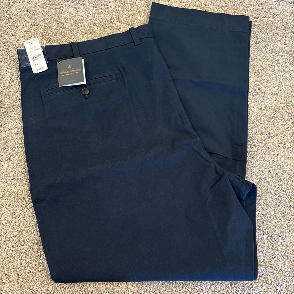 NWT Brooks Brothers PLAIN FRONT SUPIMA COTTON W48/L32